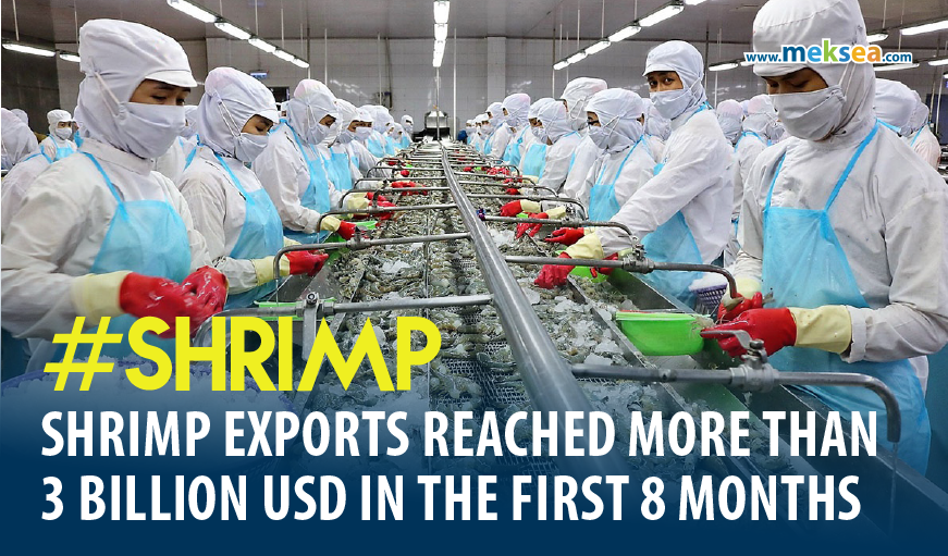 Vietnam shrimp exports reached more than 3 billion USD in the first 8
